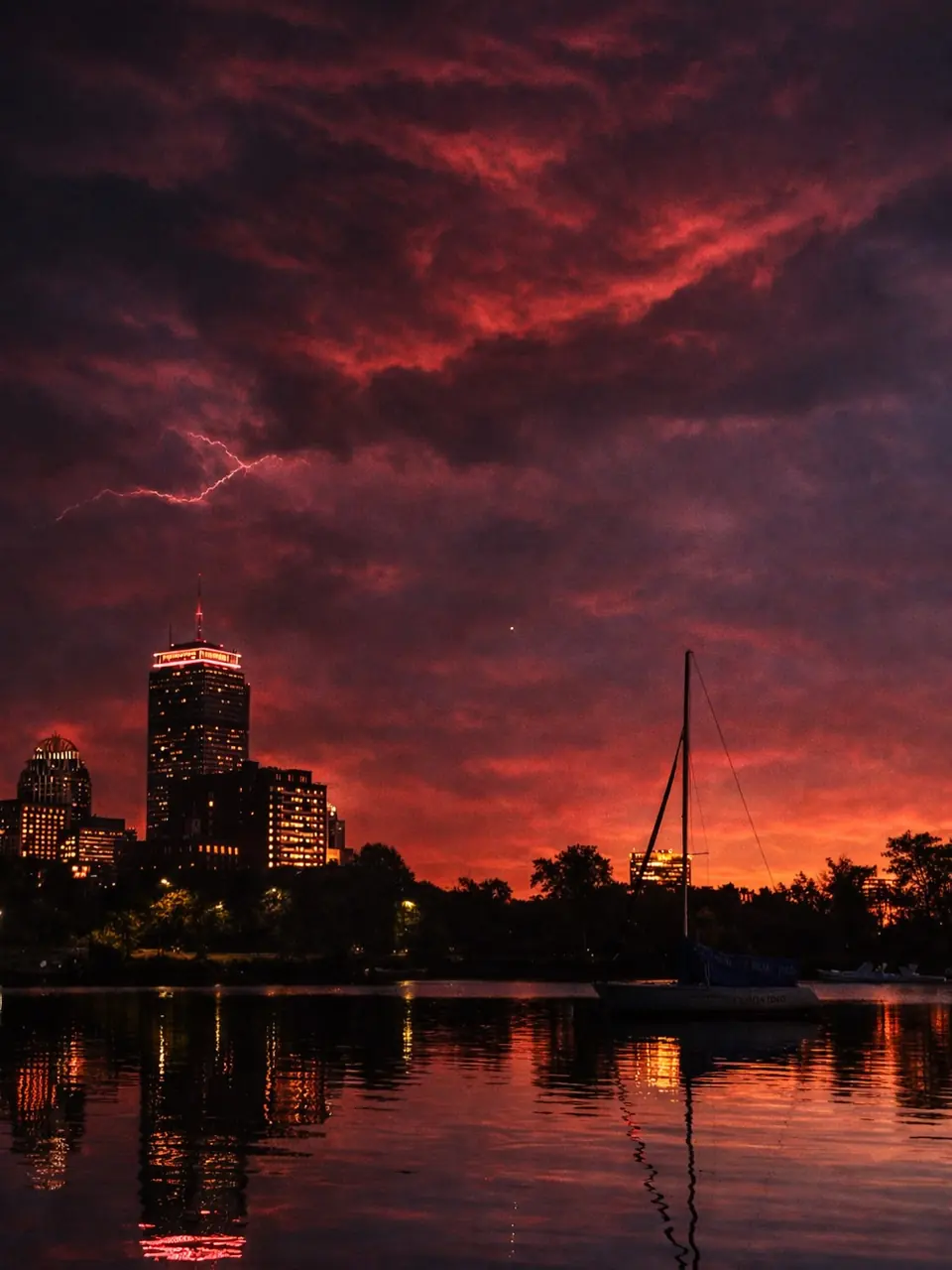 Boston's sky caught fire for about four minutes. I was lucky to be there for three.
